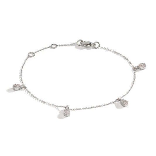 Bracelet 18k White Gold Diamond 0.32 ct, 36 Stones, w-si 16-19 cm