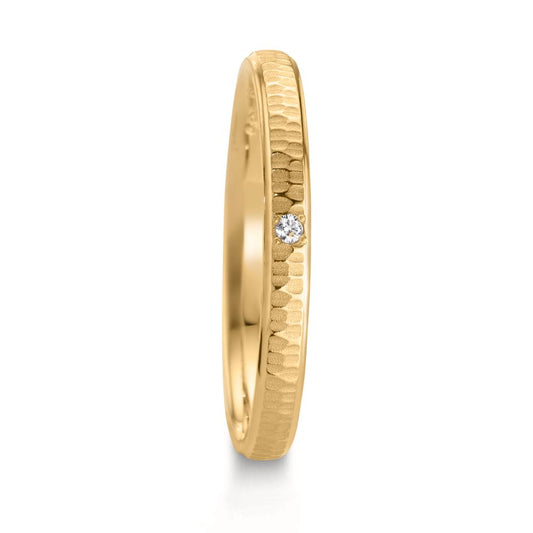 Wedding Ring 18k Yellow Gold Diamond 0.04 ct, w-si