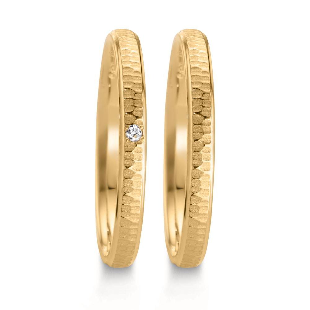 Wedding Ring 18k Yellow Gold Diamond 0.04 ct, w-si