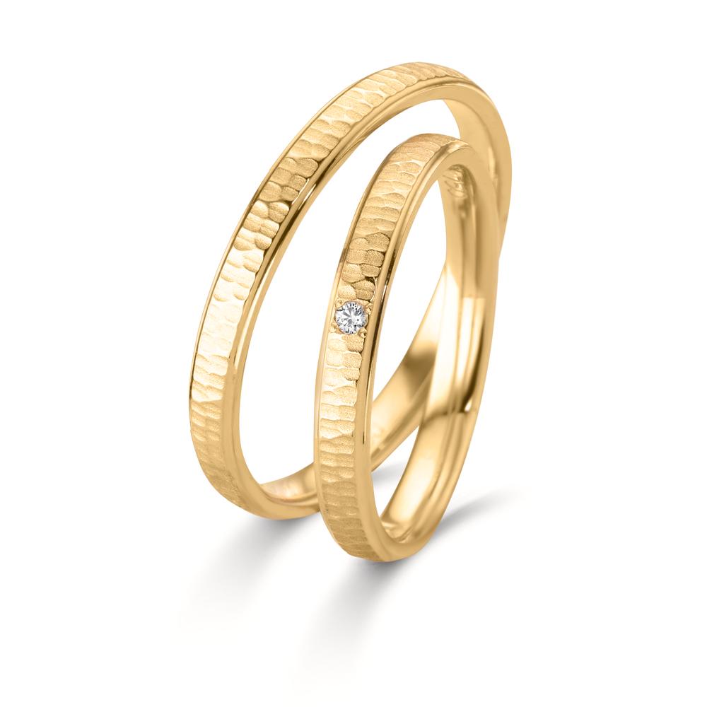 Wedding Ring 18k Yellow Gold Diamond 0.04 ct, w-si