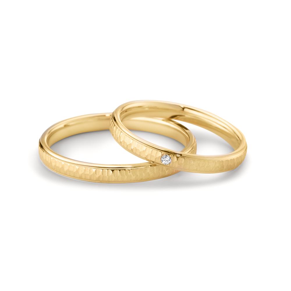 Wedding Ring 18k Yellow Gold Diamond 0.04 ct, w-si